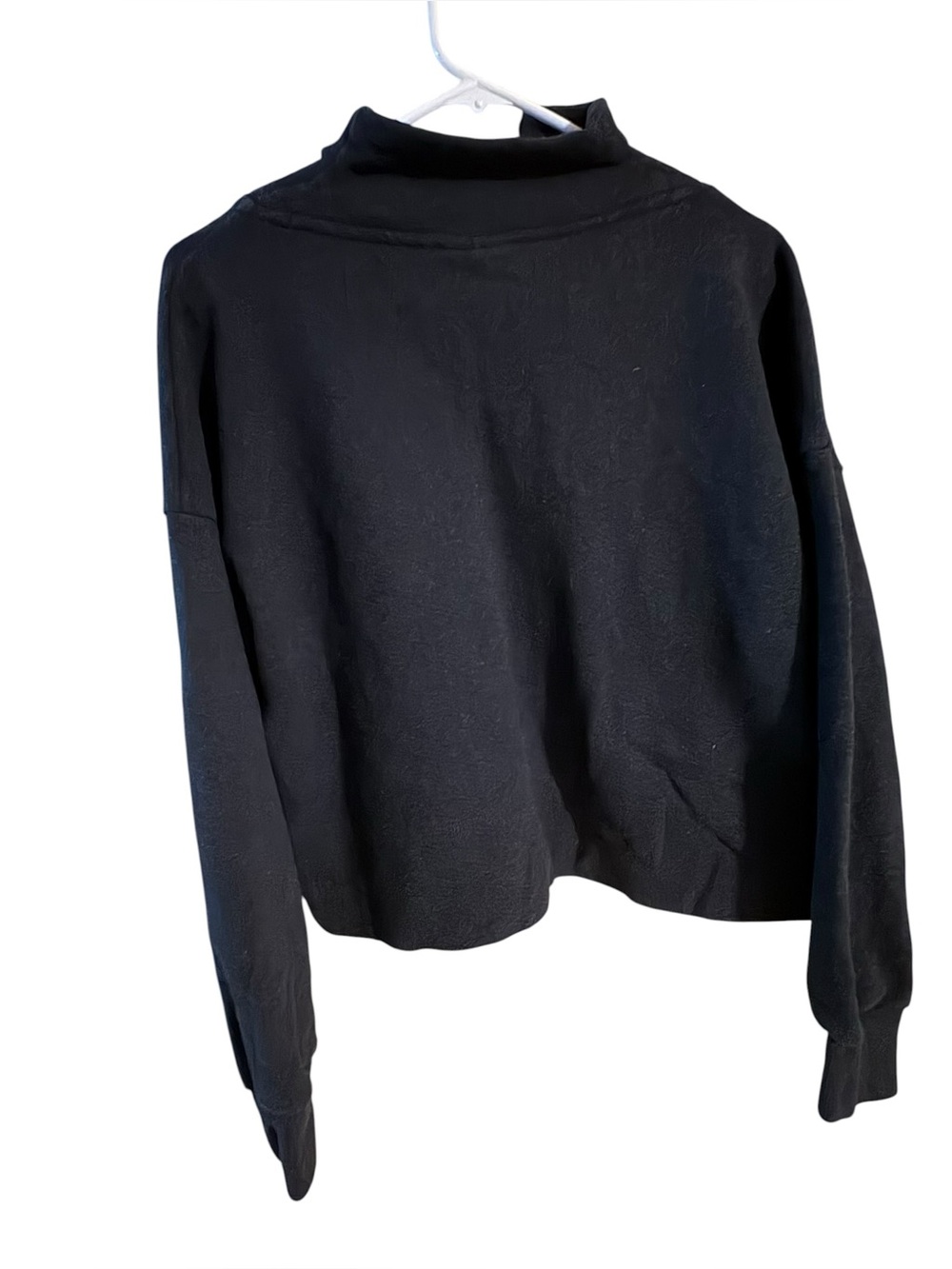 Sweaty Betty Charcoal Gray Cropped Quarter Zip Fleece Pullover Size Small - Picture 2 of 4